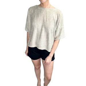 ALESSANDRA GIANNETTI French Terry Bamboo Oversized Tee Blouse